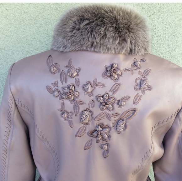 'ebene  by Patrick Assuline Fox fur leather jacket - Picture 5 of 6